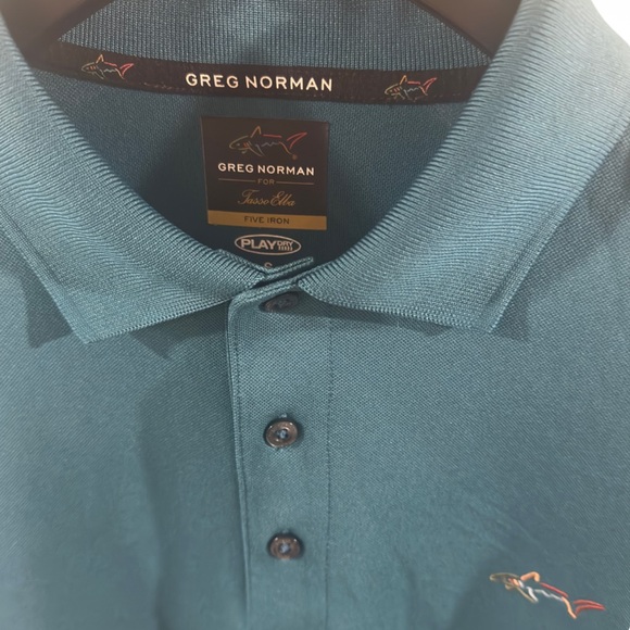 Men’s Greg Norman Collection Teal Golf Polo Shirt Size Small - Picture 2 of 5
